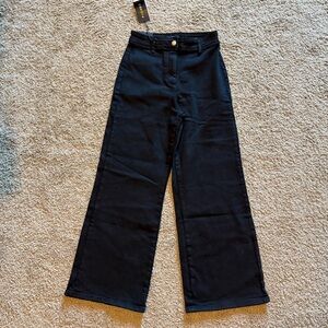 Piombo Black Trousers Wide Leg